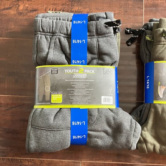 2 Lee Youth Jogger Pants 2-Pack with Rugged Knee - L (14/16) - Picture 3 of 4